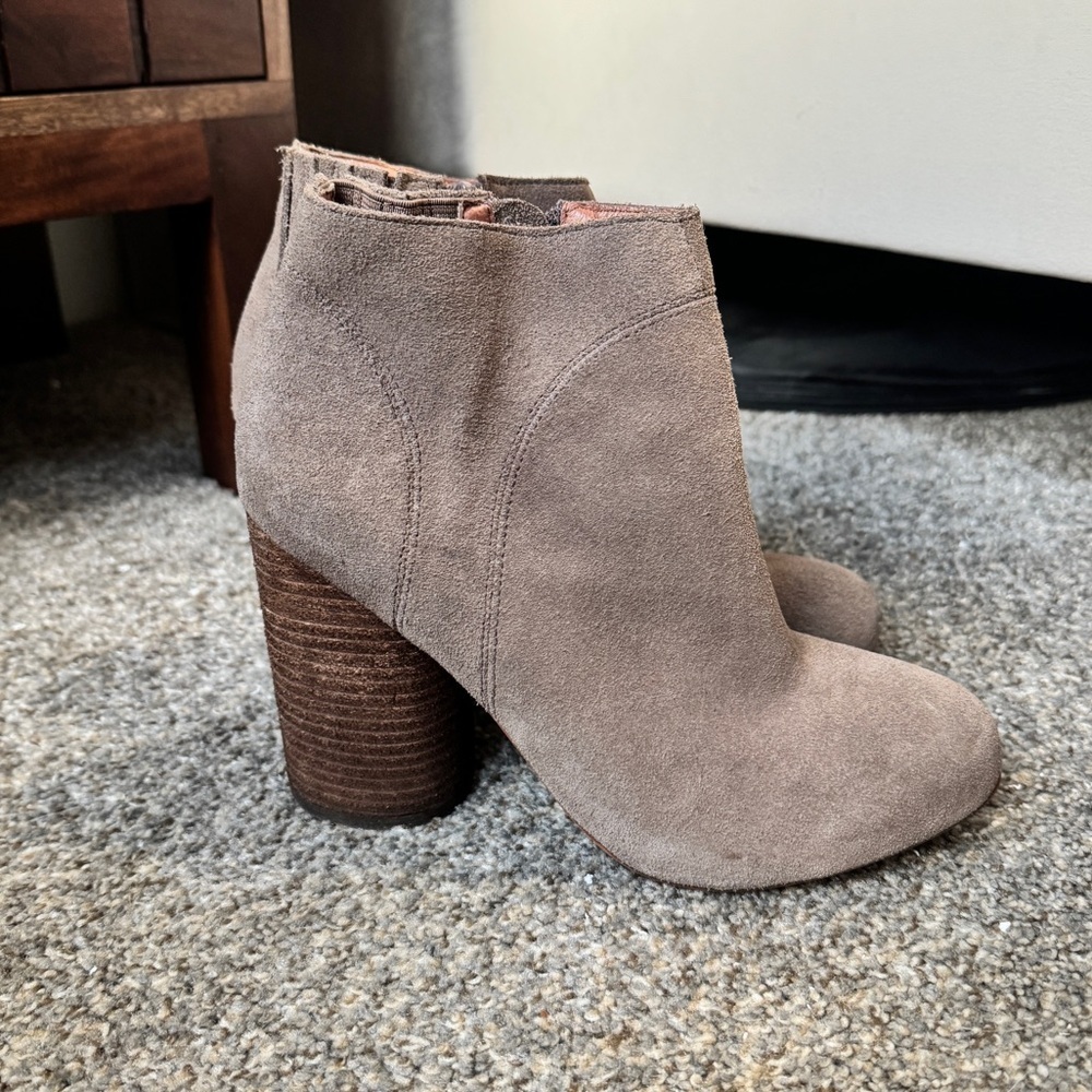 Jeffrey Campbell Taupe Suede Ankle Booties